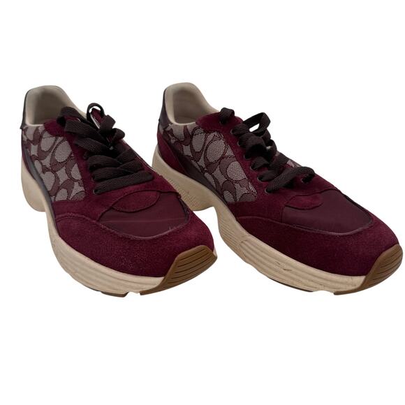 Coach Canvas Logo Suede Lace Up Sneaker FG5057 Shoes Women’s Size 9.5B - Picture 2 of 8